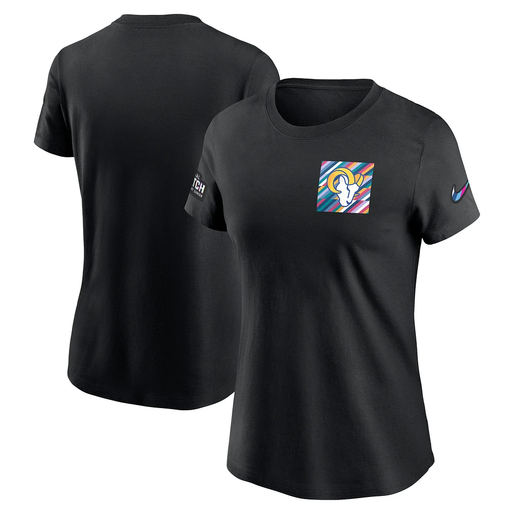 Women's Nike Black Los Angeles Rams Crucial Catch Sideline Tri-Blend T-Shirt