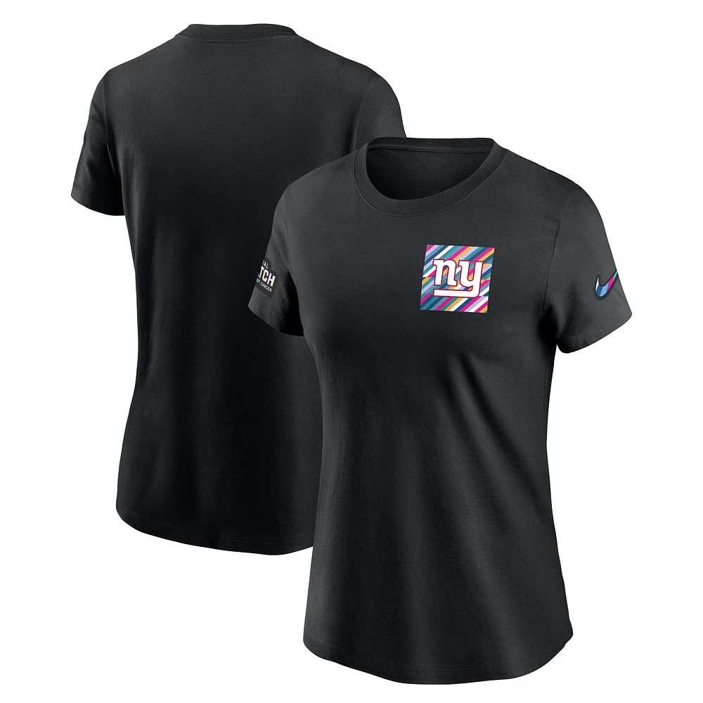 Women's Nike Black New York Giants Crucial Catch Sideline Tri-Blend T-Shirt