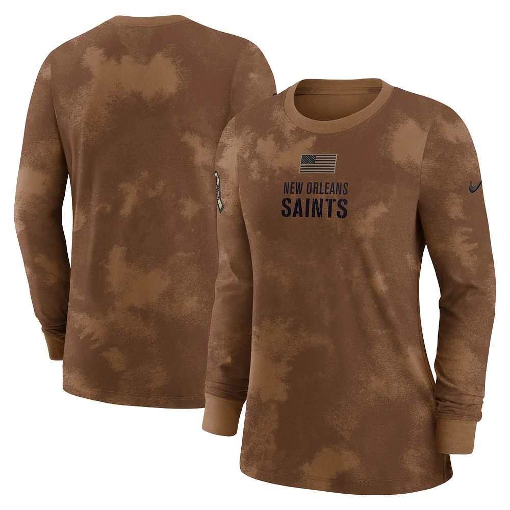 Women's Nike Brown New Orleans Saints Salute To Service Long Sleeve T-Shirt