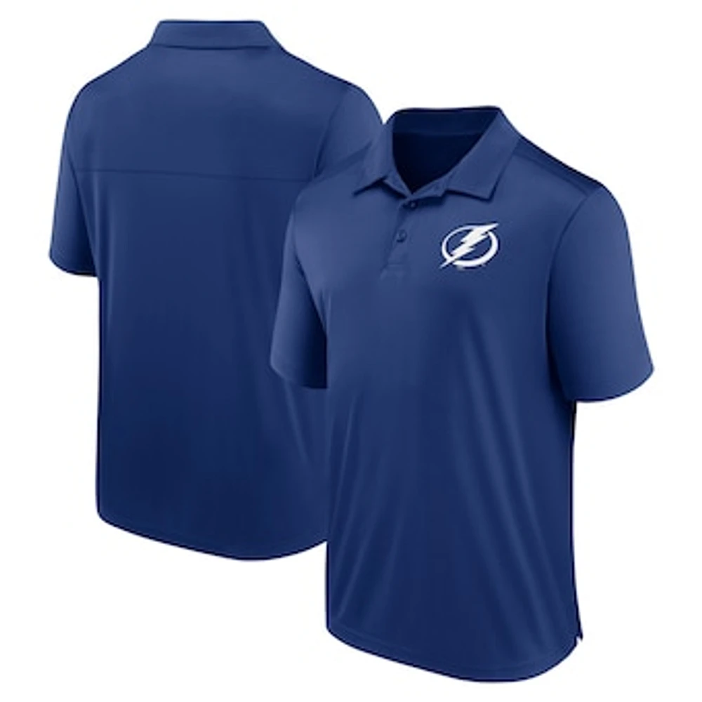 Men's Fanatics Blue Tampa Bay Lightning Left Side Block Polo