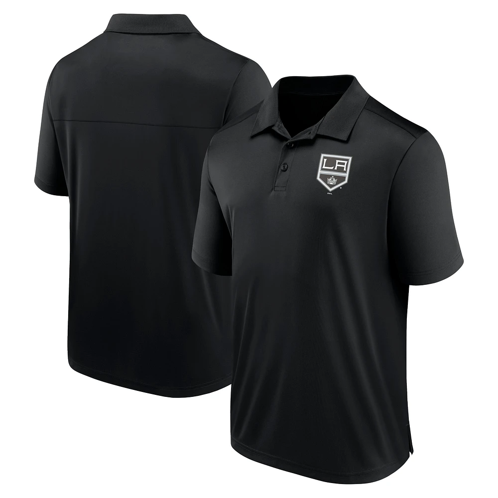 Men's Fanatics Black Los Angeles Kings Left Side Block Polo