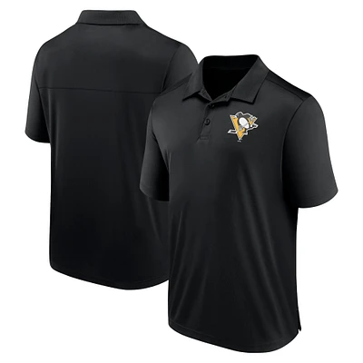 Men's Fanatics Black Pittsburgh Penguins Left Side Block Polo
