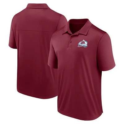 Men's Fanatics Burgundy Colorado Avalanche Left Side Block Polo