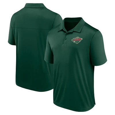 Men's Fanatics Green Minnesota Wild Left Side Block Polo