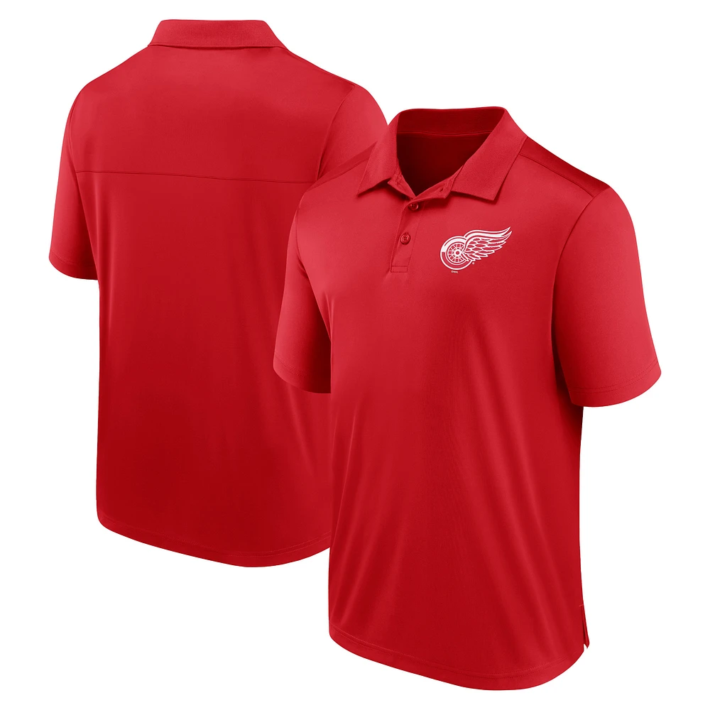 Men's Fanatics Red Detroit Red Wings Left Side Block Polo