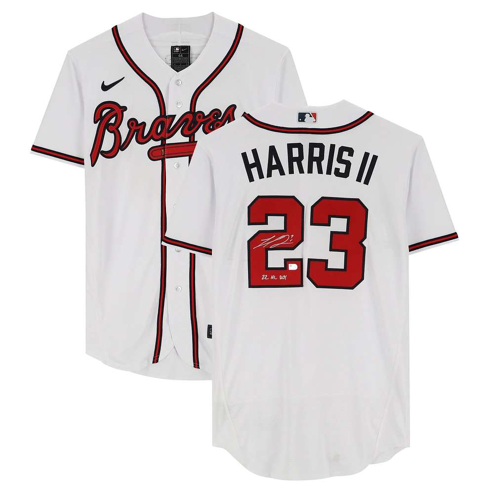 Michael Harris II Atlanta Braves Autographed White Nike Authentic Jersey with "22 NL ROY" Inscription