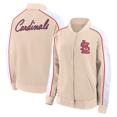 Women's Fanatics Tan St. Louis Cardinals Luxe Lounge Full-Snap Jacket