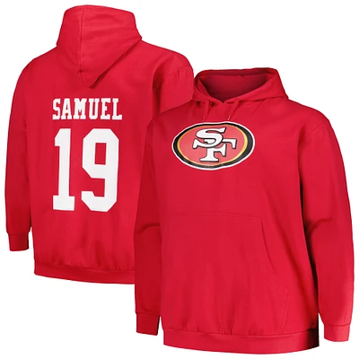 Men's Fanatics Deebo Samuel Scarlet San Francisco 49ers Big & Tall Fleece Name & Number Pullover Hoodie