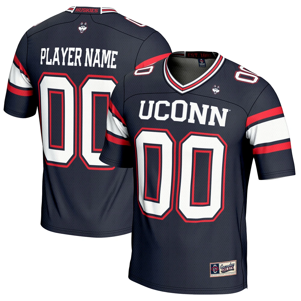 Men's GameDay Greats Navy UConn Huskies NIL Pick-A-Player Football Jersey