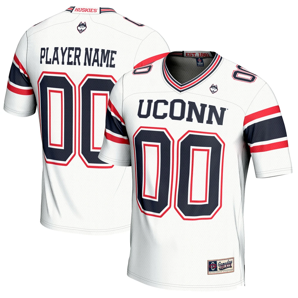 Men's GameDay Greats White UConn Huskies NIL Pick-A-Player Football Jersey