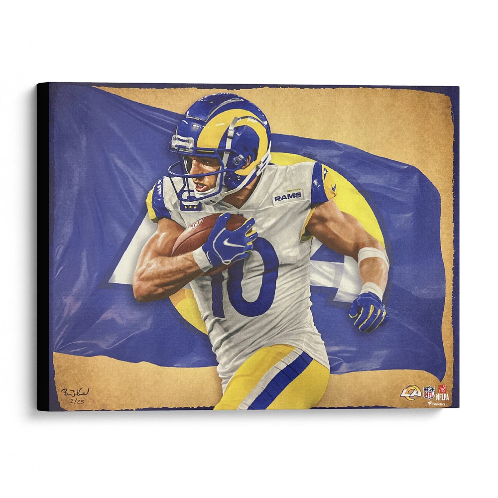 Cooper Kupp Los Angeles Rams Stretched 20" x 24" Canvas Giclee Print - Designed and Signed by Artist Brian Konnick - Limited Edition of 25