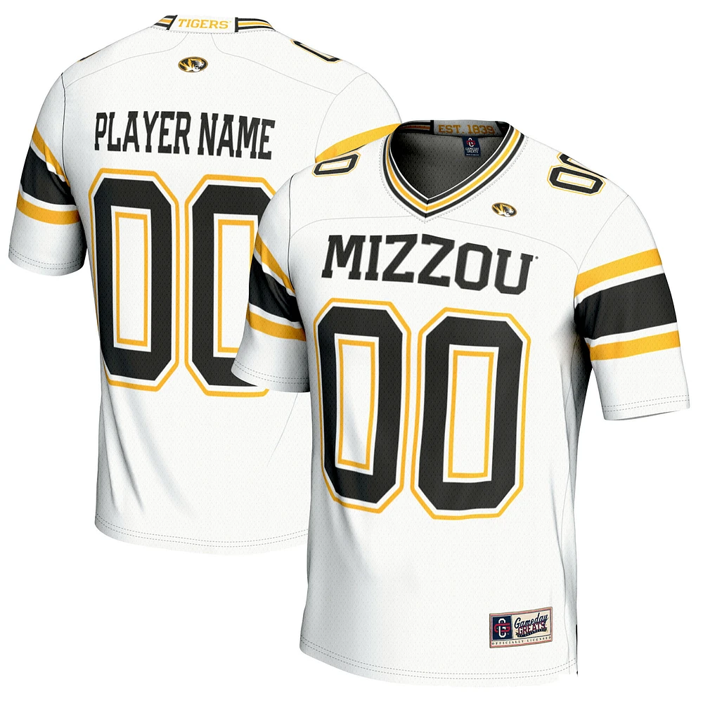 Youth GameDay Greats White Missouri Tigers NIL Pick-A-Player Football Jersey