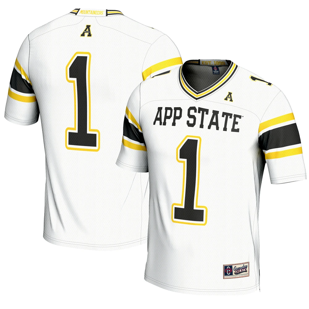 Youth GameDay Greats #1 White Appalachian State Mountaineers Endzone Football Jersey