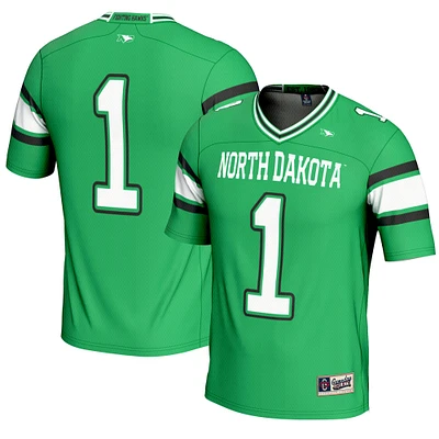 Youth GameDay Greats #1 Kelly Green North Dakota Endzone Football Jersey
