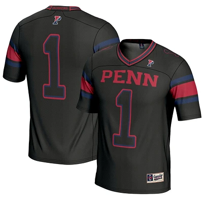 Youth GameDay Greats #1 Black Pennsylvania Quakers Endzone Football Jersey