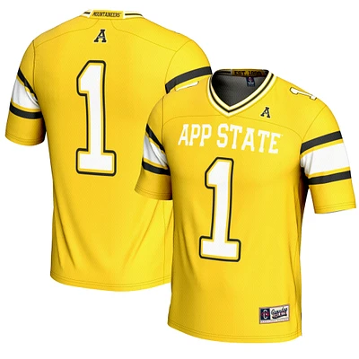 Men's GameDay Greats #1 Gold Appalachian State Mountaineers Endzone Football Jersey