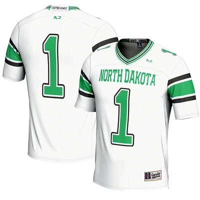 Men's GameDay Greats #1 White North Dakota Endzone Football Jersey