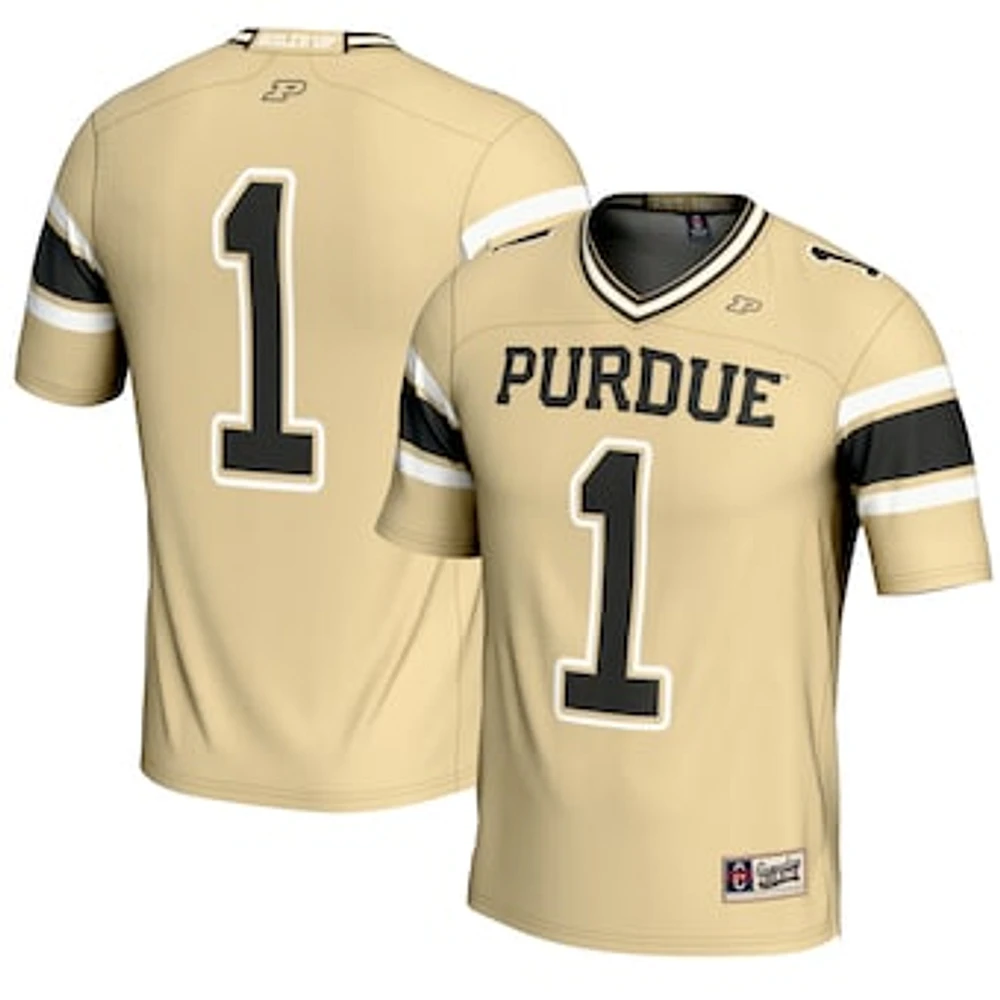 Men's GameDay Greats #1 Gold Purdue Boilermakers Endzone Football Jersey