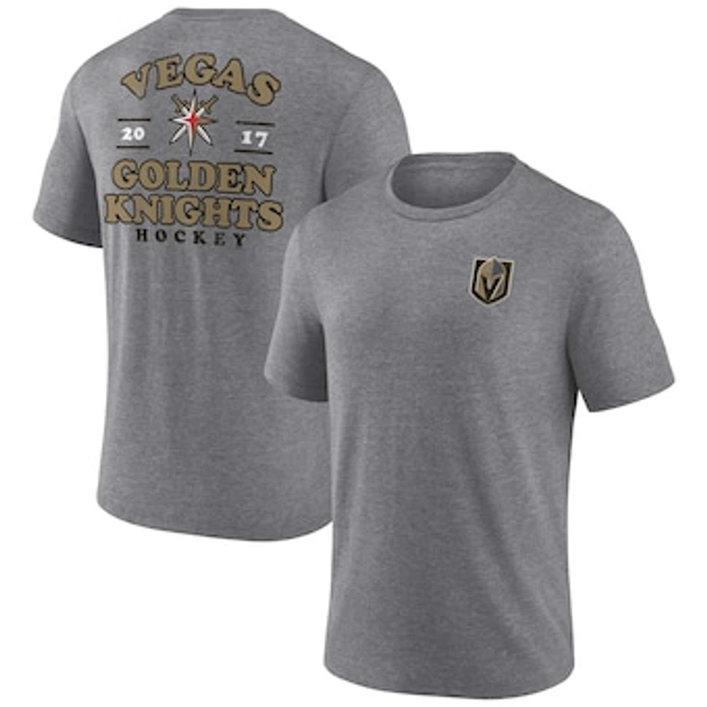 Men's Fanatics Heather Gray Vegas Golden Knights Winger Tri-Blend T-Shirt