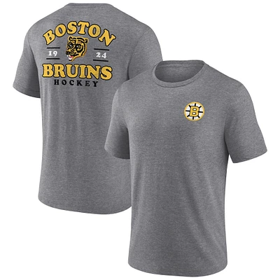 Men's Fanatics Heather Gray Boston Bruins Winger Tri-Blend T-Shirt