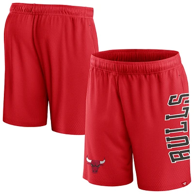 Men's Fanatics Red Chicago Bulls Post Up Mesh Shorts