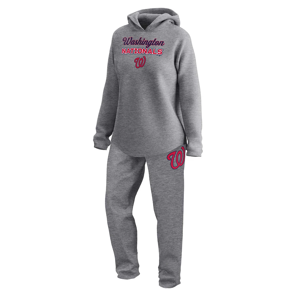 Women's Fanatics Gray Washington Nationals Legacy Pullover Sweatshirt & Sweatpants Set