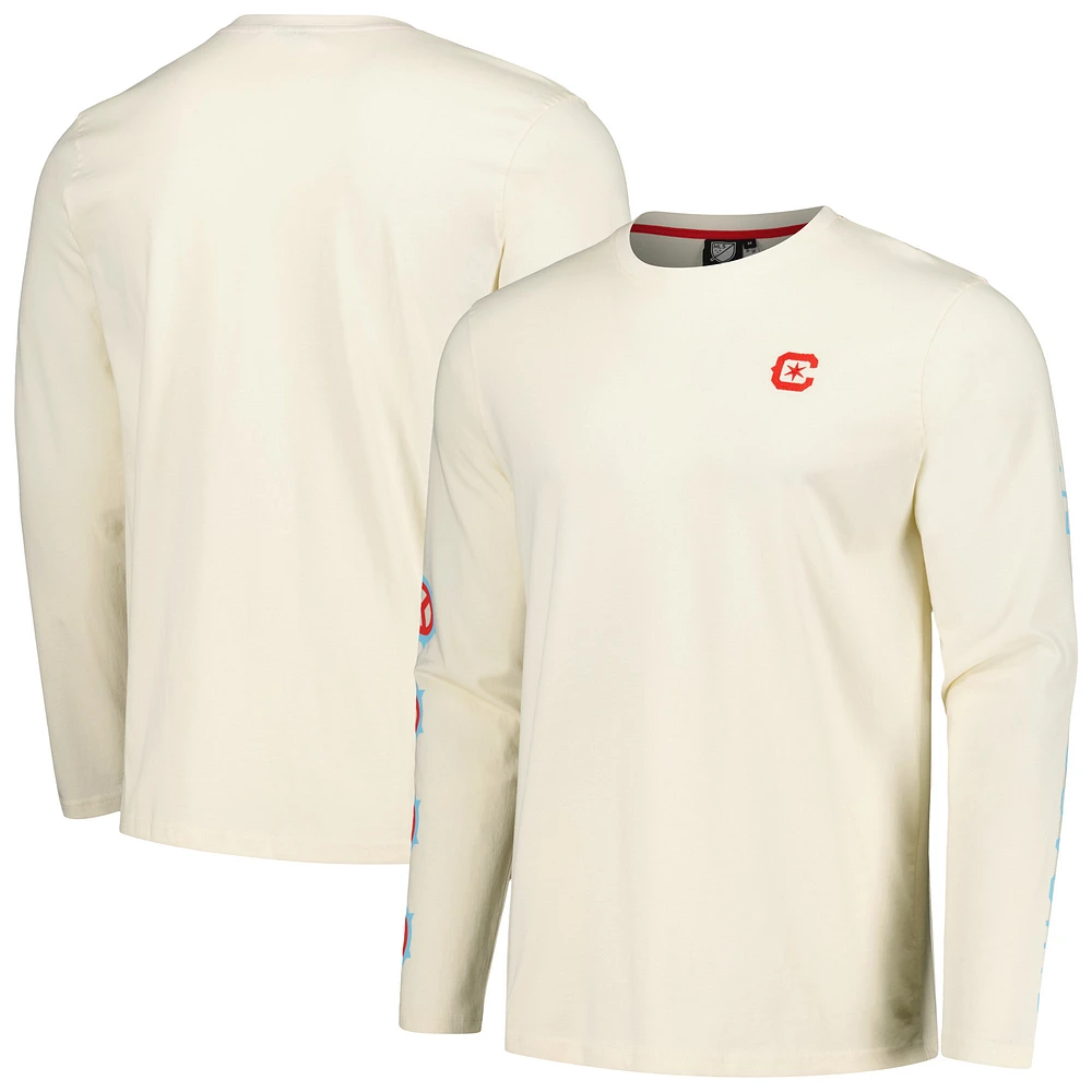 Men's Cream Chicago Fire Local Heavy Long Sleeve T-Shirt