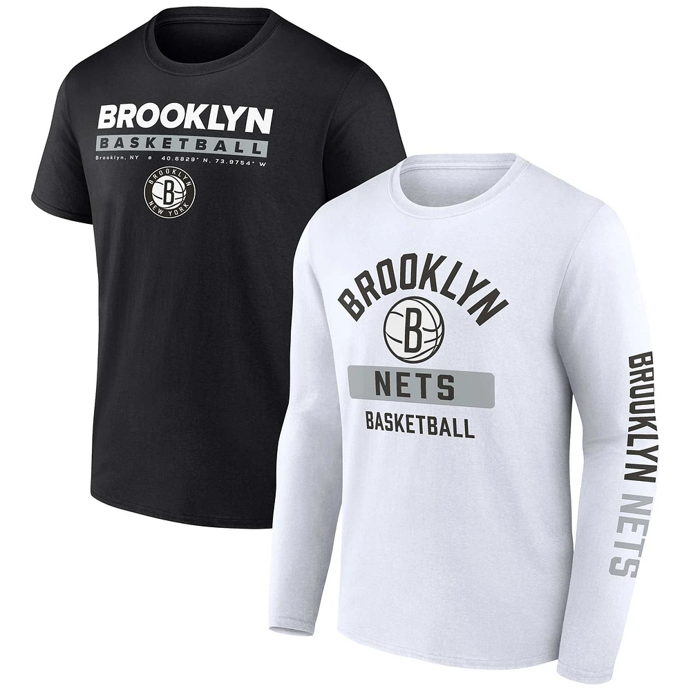 Men's Fanatics Black/White Brooklyn Nets Two-Pack Just Net Combo Set