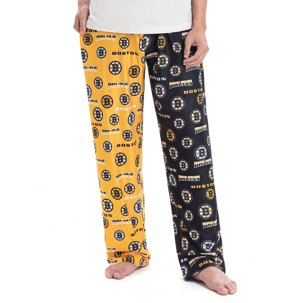 Men's Concepts Sport Black/Gold Boston Bruins AOP Knit Split Pants