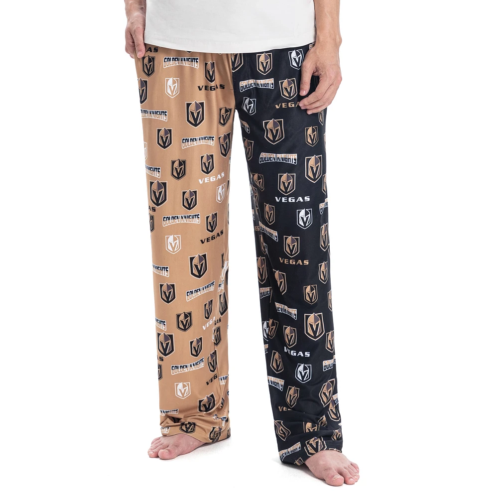 Men's Concepts Sport Black/Gold Vegas Golden Knights AOP Knit Split Pants