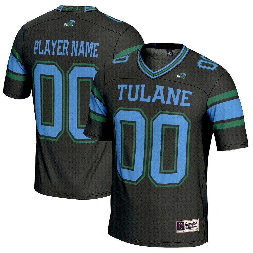 Men's GameDay Greats Black Tulane Green Wave NIL Pick-A-Player Football Jersey
