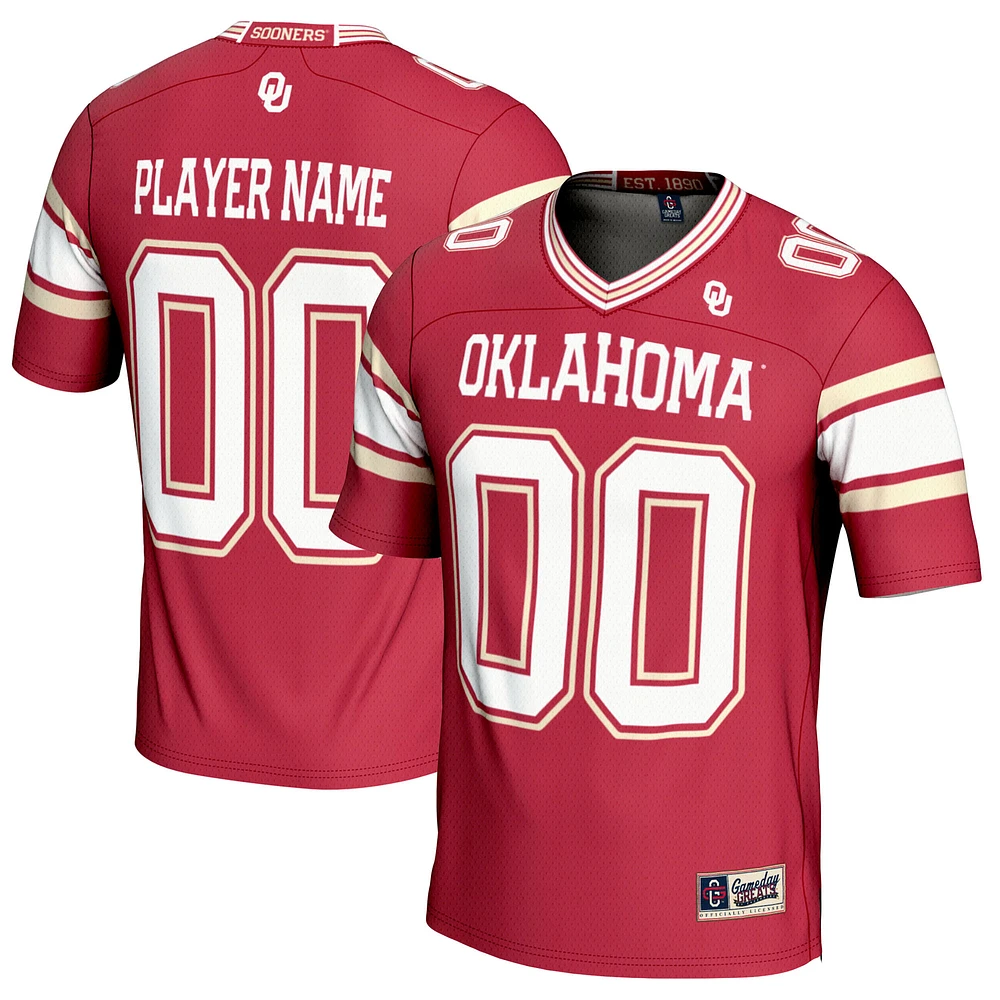 Youth GameDay Greats Crimson Oklahoma Sooners NIL Pick-A-Player Football Jersey