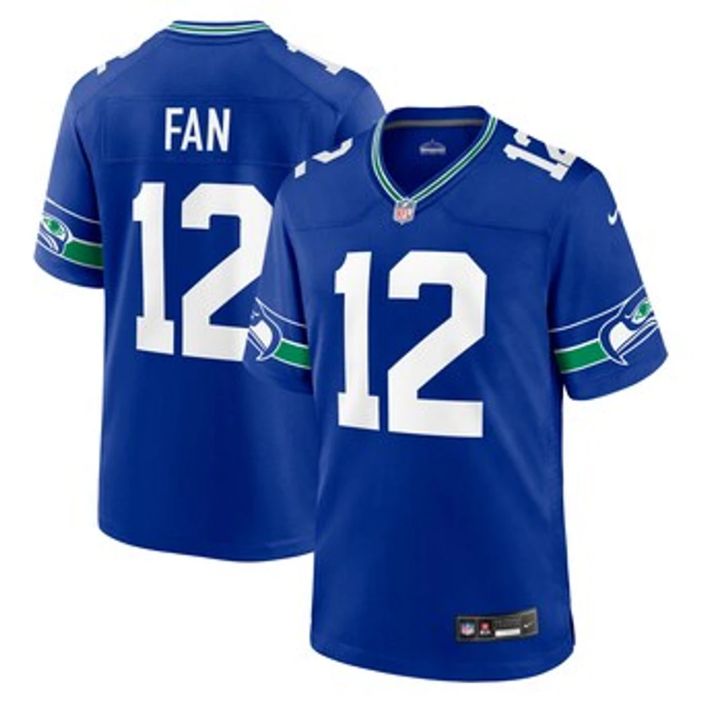 Men's Nike 12s Royal Seattle Seahawks Throwback Player Game Jersey