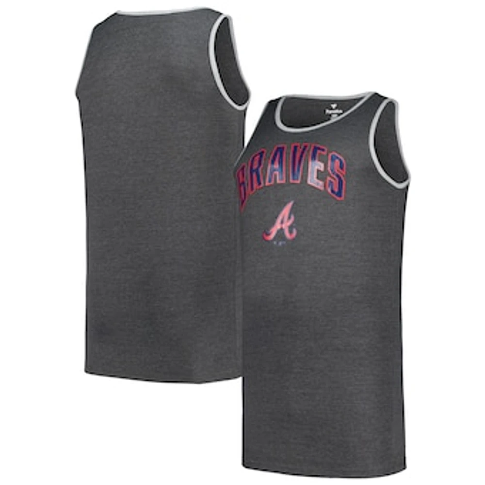 Men's Profile Heather Charcoal Atlanta Braves Big & Tall Arch Over Logo Tank Top