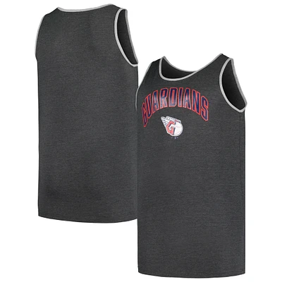 Men's Profile Heather Charcoal Cleveland Guardians Big & Tall Arch Over Logo Tank Top