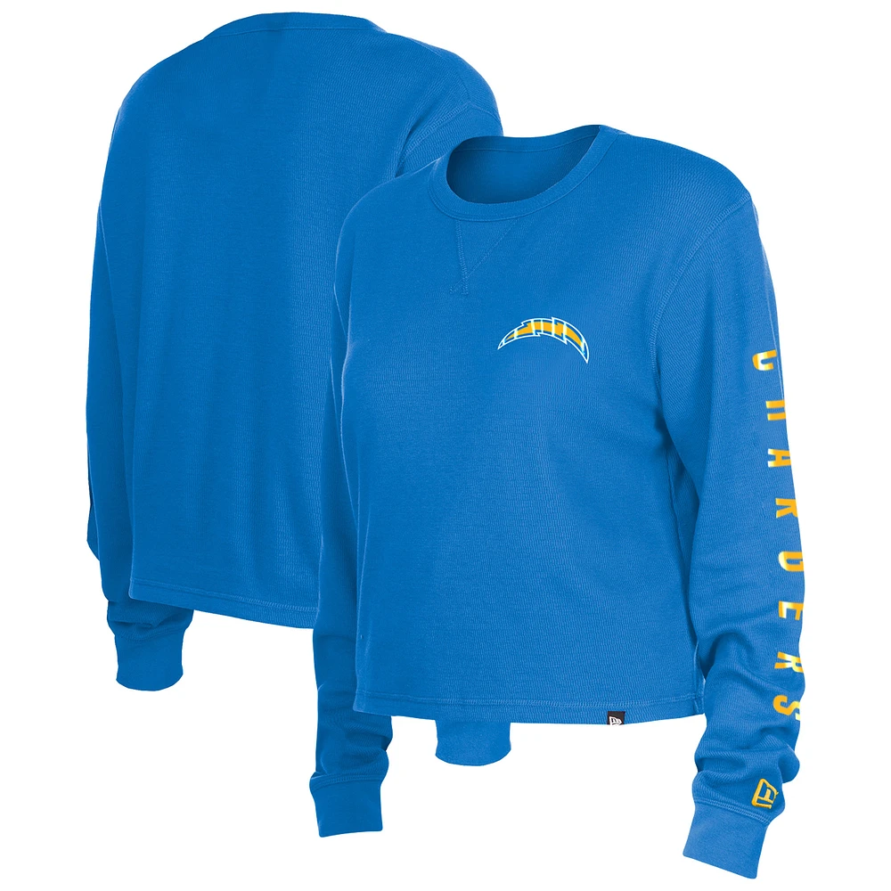 Women's New Era Powder Blue Los Angeles Chargers Sport Night Thermal Long Sleeve T-Shirt