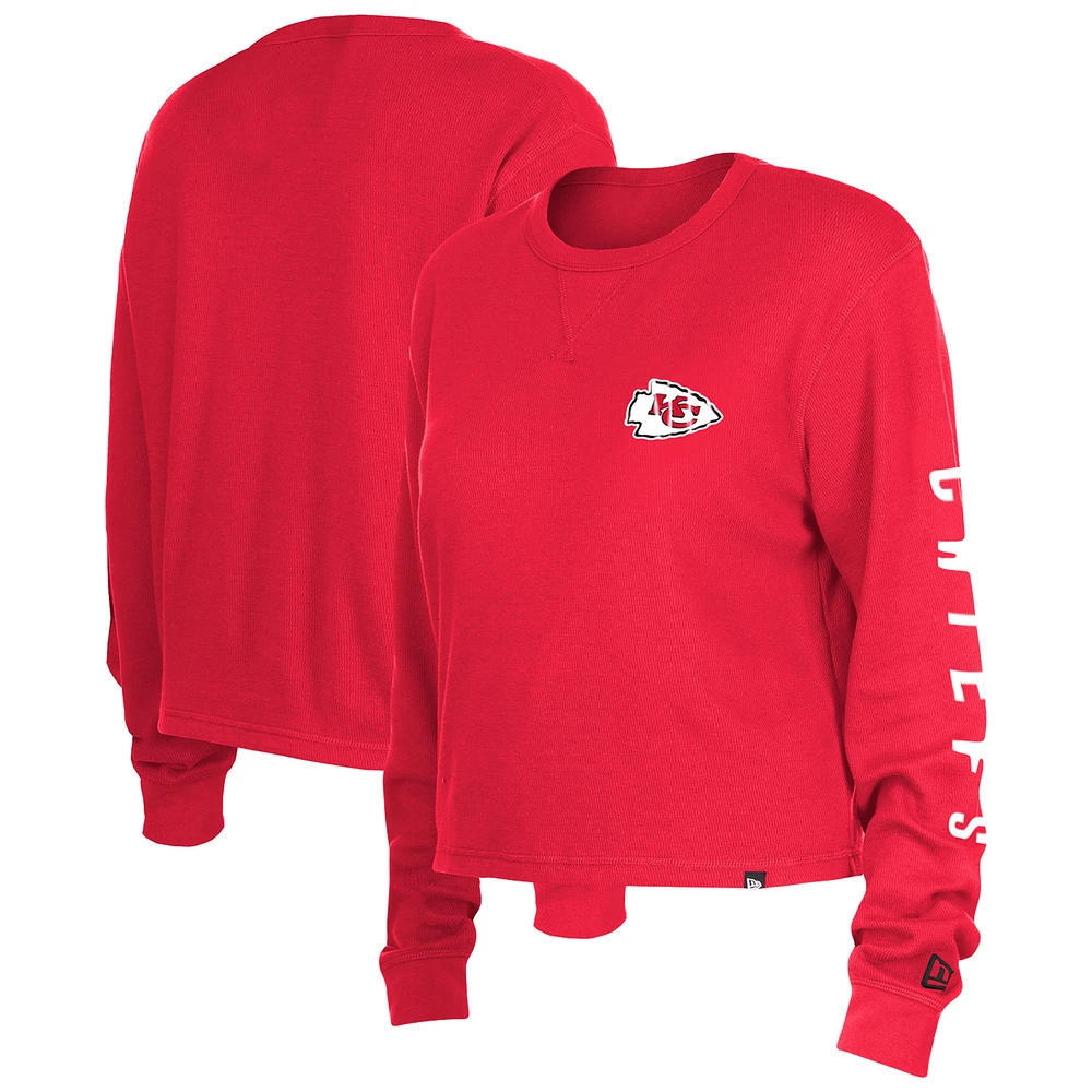 Women's New Era Red Kansas City Chiefs Sport Night Thermal Long Sleeve T-Shirt