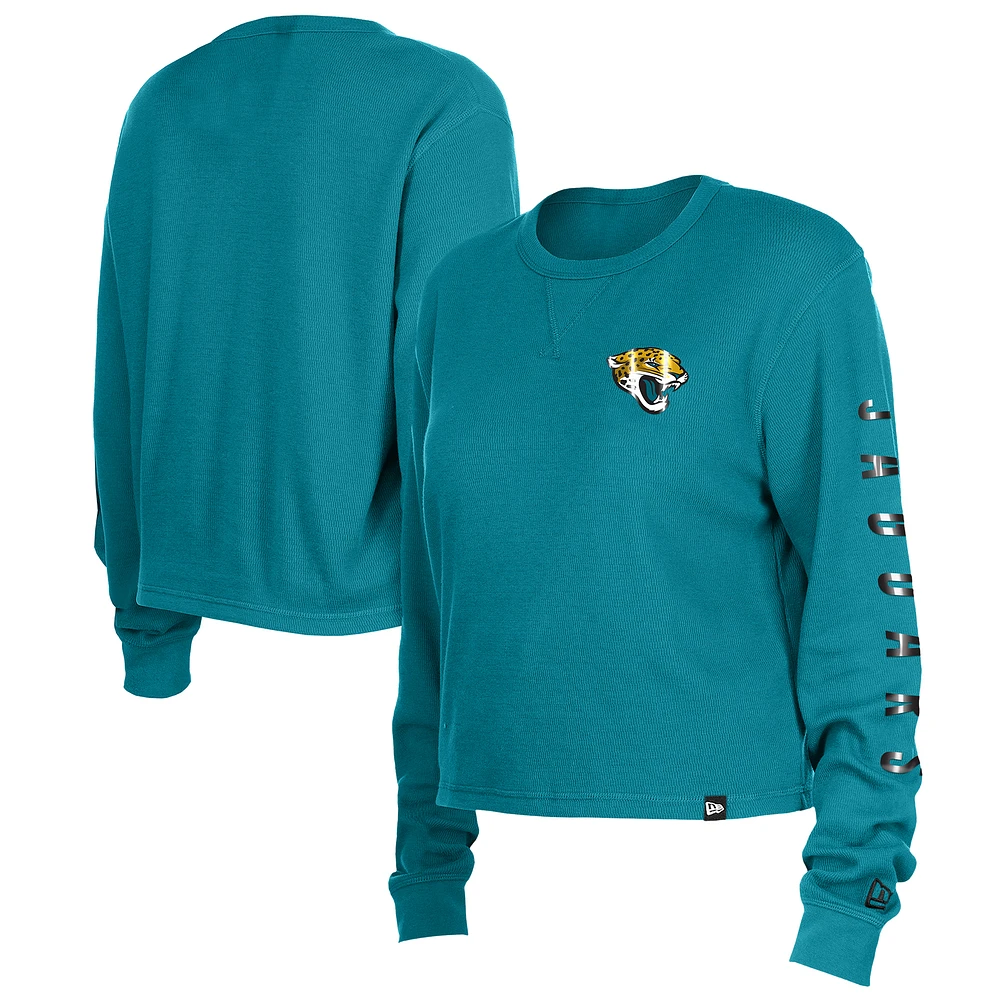 Women's New Era Teal Jacksonville Jaguars Sport Night Thermal Long Sleeve T-Shirt