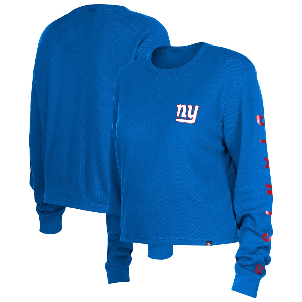 Women's New Era Royal York Giants Sport Night Thermal Long Sleeve T-Shirt