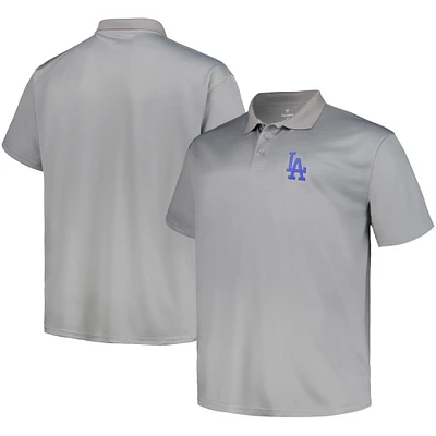 Men's Profile Heather Gray Los Angeles Dodgers Birdseye Polo