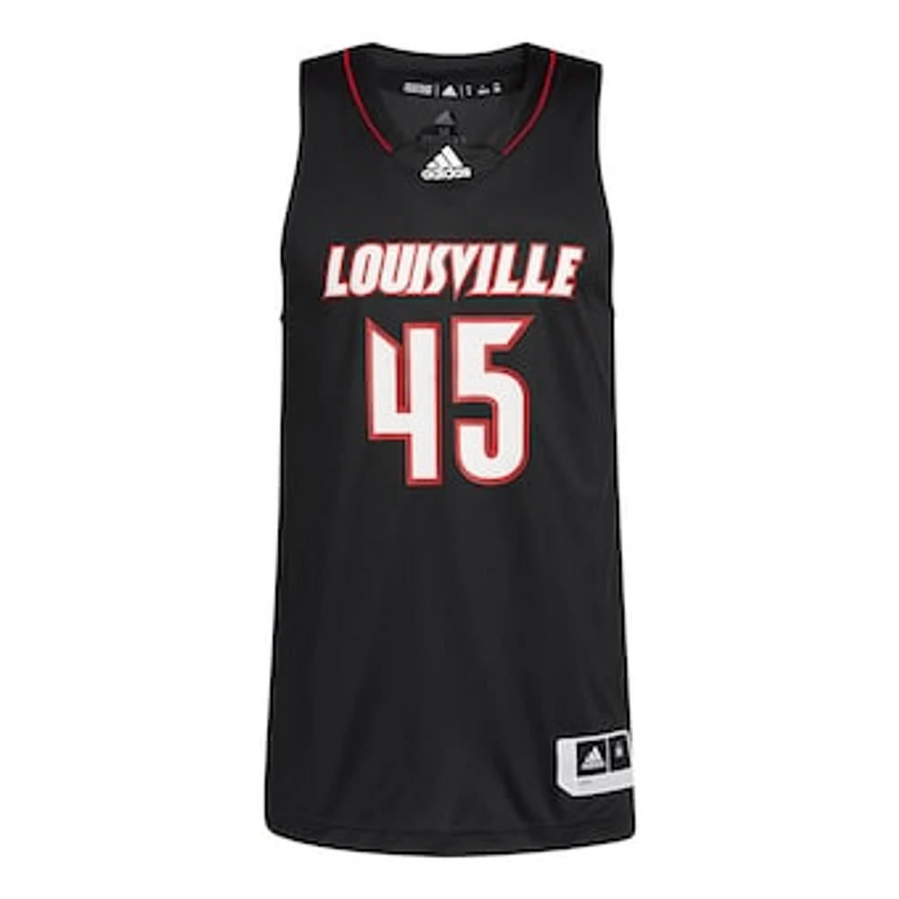 Men's adidas #45 Black Louisville Cardinals Swingman Jersey