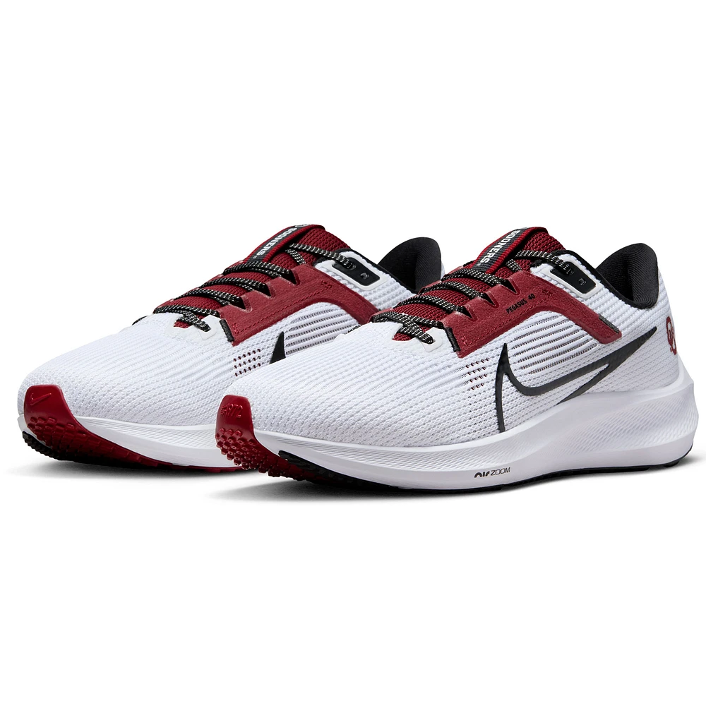 Unisex Nike White Oklahoma Sooners Zoom Pegasus 40 Running Shoe