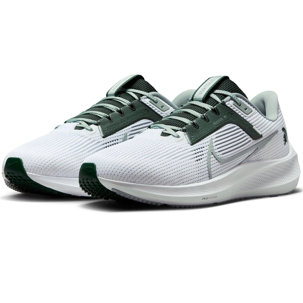 Unisex Nike White Michigan State Spartans Zoom Pegasus 40 Running Shoe