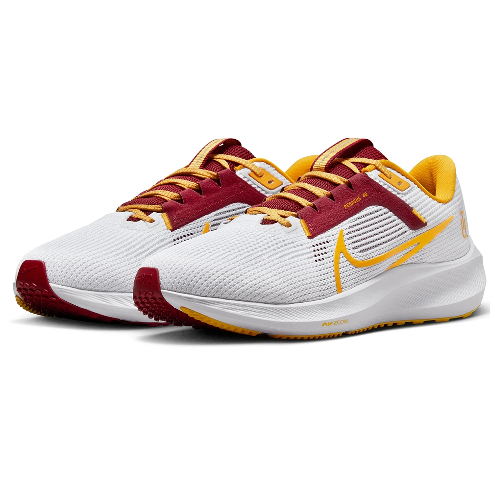Unisex Nike White Tuskegee Golden Tigers Zoom Pegasus 40 Running Shoe