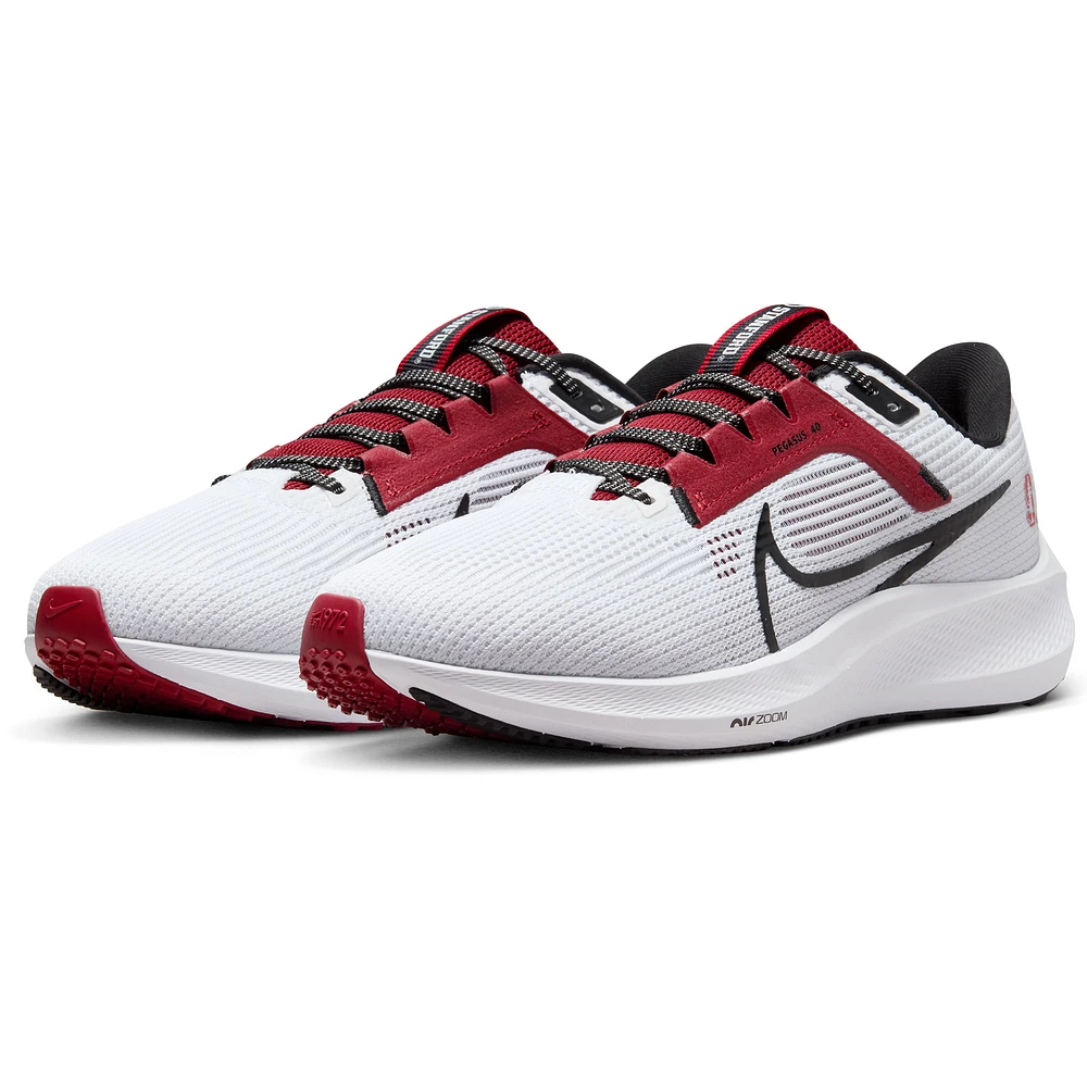 Unisex Nike White Stanford Cardinal Zoom Pegasus 40 Running Shoe