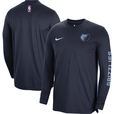 Unisex Nike Navy Memphis Grizzlies 2023/24 Authentic Pregame Long Sleeve Shooting Shirt