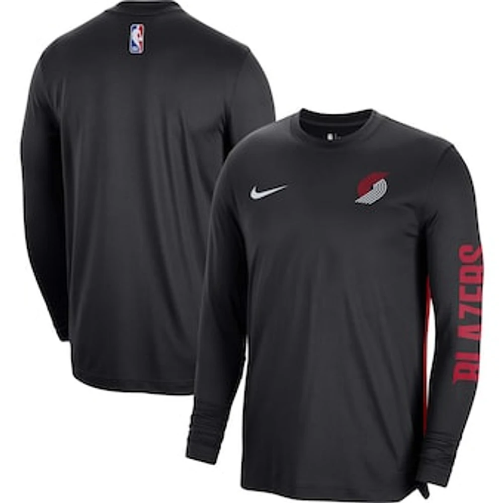Unisex Nike Black Portland Trail Blazers 2023/24 Authentic Pregame Long Sleeve Shooting Shirt