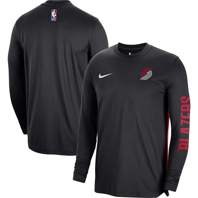 Unisex Nike Black Portland Trail Blazers 2023/24 Authentic Pregame Long Sleeve Shooting Shirt