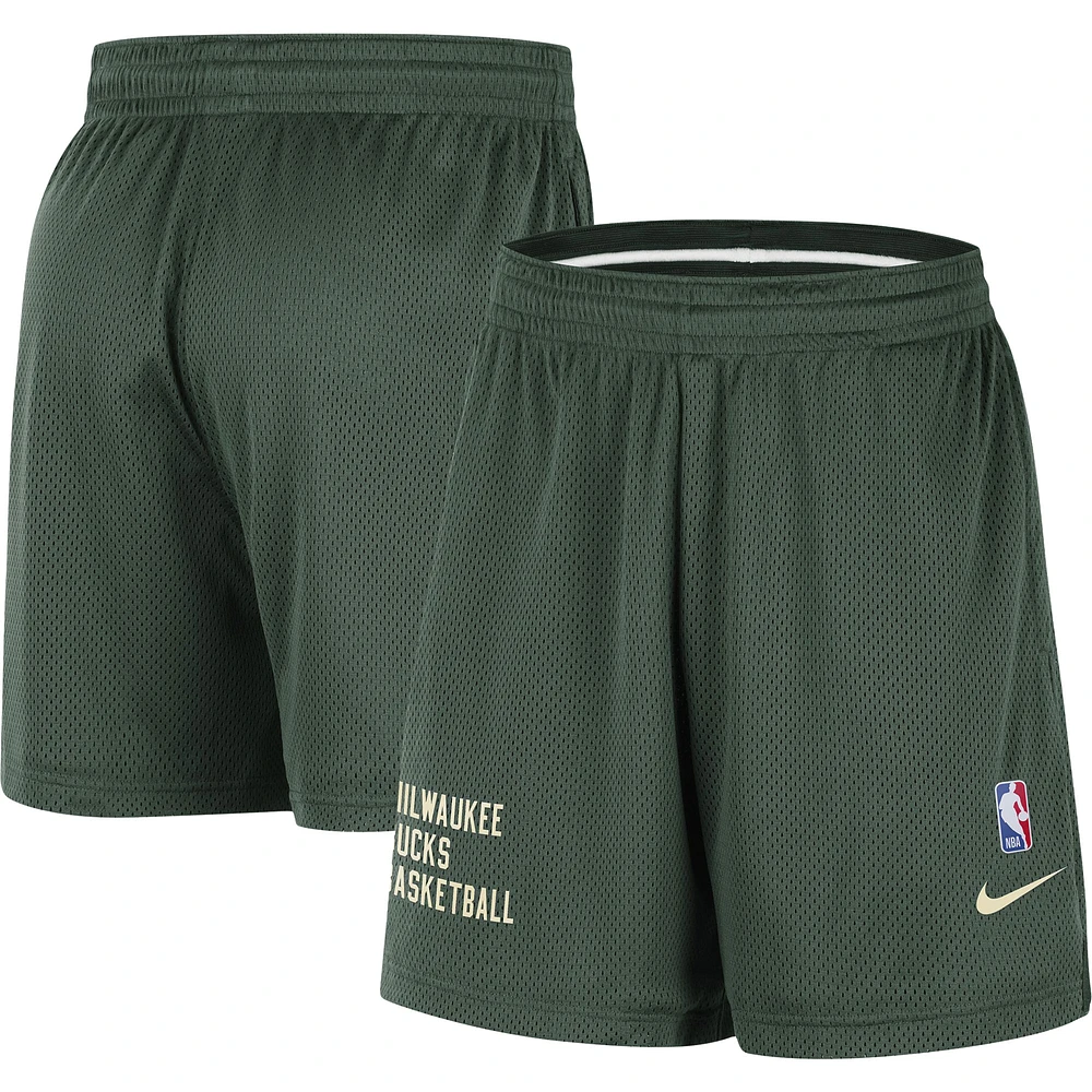 Unisex Nike Hunter Green Milwaukee Bucks Warm Up Performance Practice Shorts