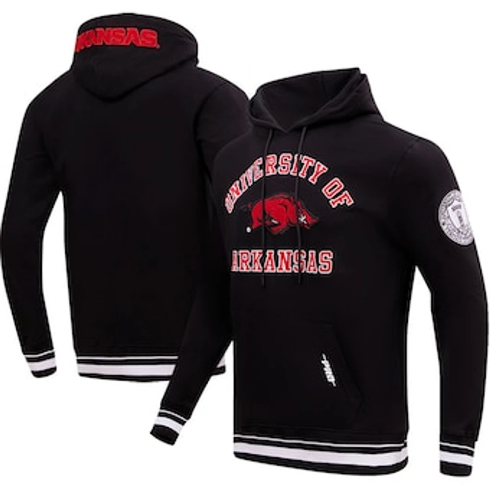 Men's Pro Standard Black Arkansas Razorbacks Classic Stacked Logo Pullover Hoodie
